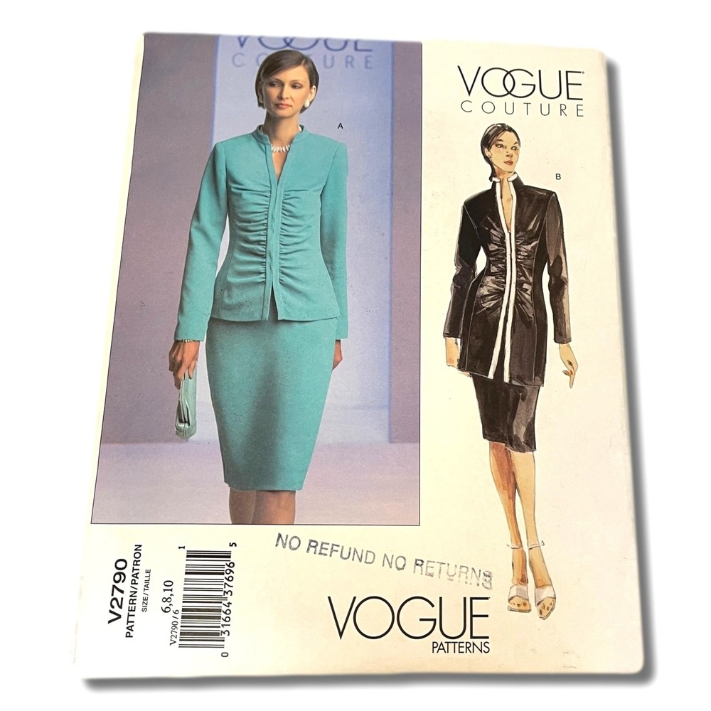 Vogue V2790 Couture  Fitted Suit Skirt Size 6 8 10 Sewing Pattern Uncut USA